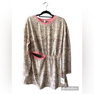 NWT Nordstrom/Open Edit Long Sleeve Floral Slip On dress with cut out